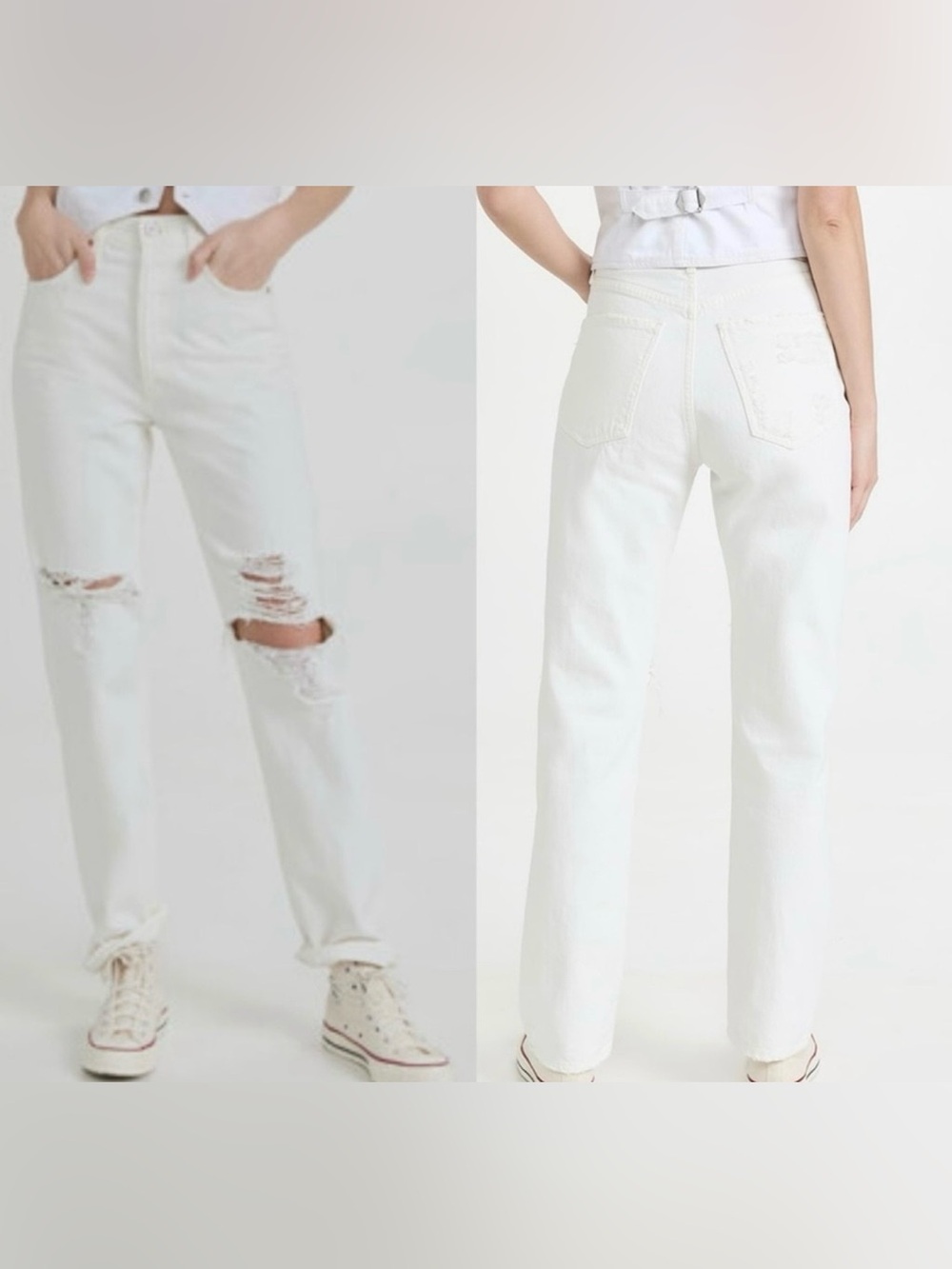 Citizens Of Humanity White Straight-Leg Jeans